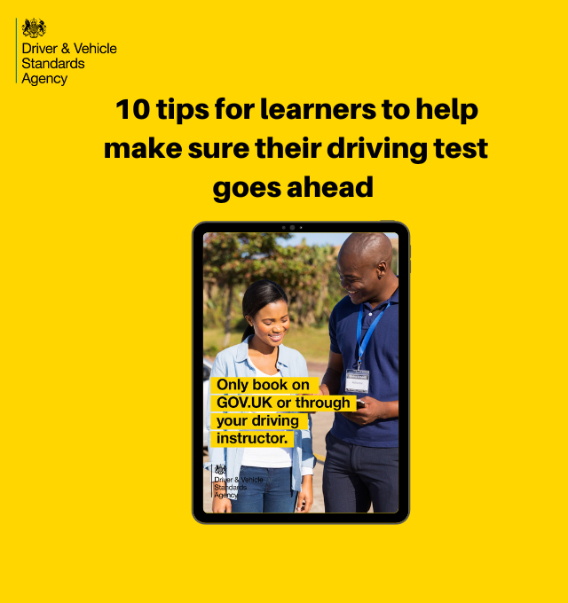 10 tips for learners to help make sure their driving test goes ahead